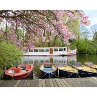 7127  Fahrgastschiff der weißen Alsterflotte an der Liebesinsel. | Liebesinsel - Stadtpark Hamburg Winterhude.